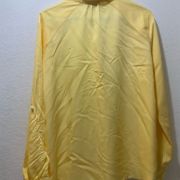 New Lior Luxe yellow  crinkle button down top - Picture 6 of 12